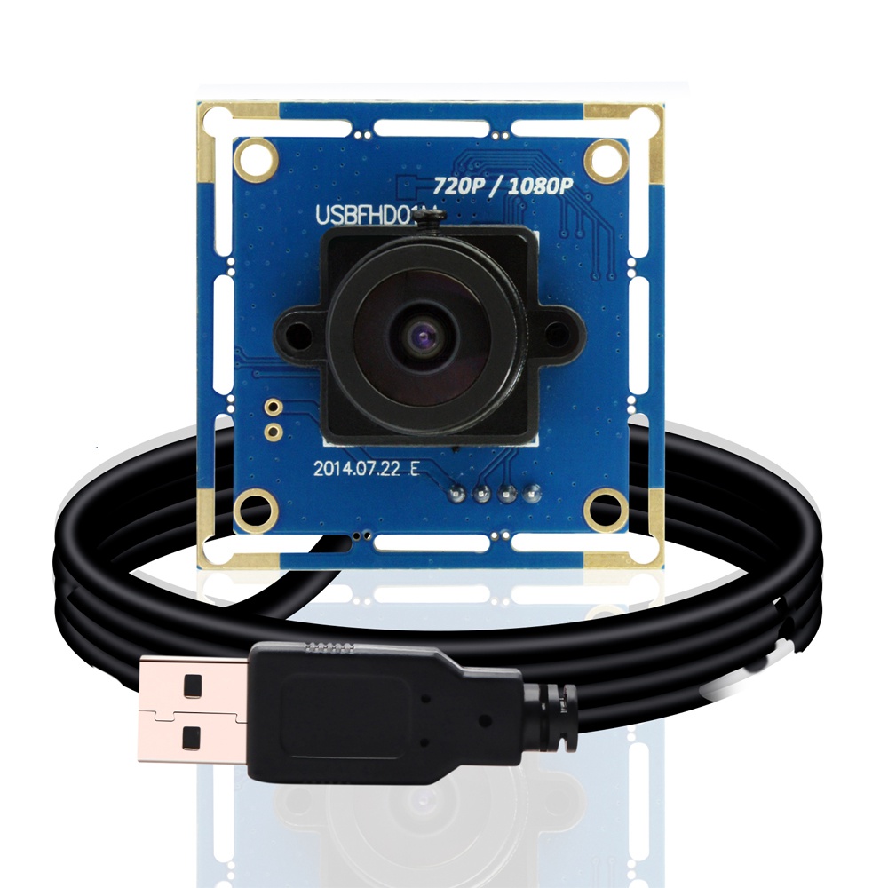 ELP High Speed 120fps PCB USB2.0 Webcam Board 2 Mega Pixels 1080P OV2710 CMOS Camera Module With 2.1mm Lens ELP-USBFHD01M-L21